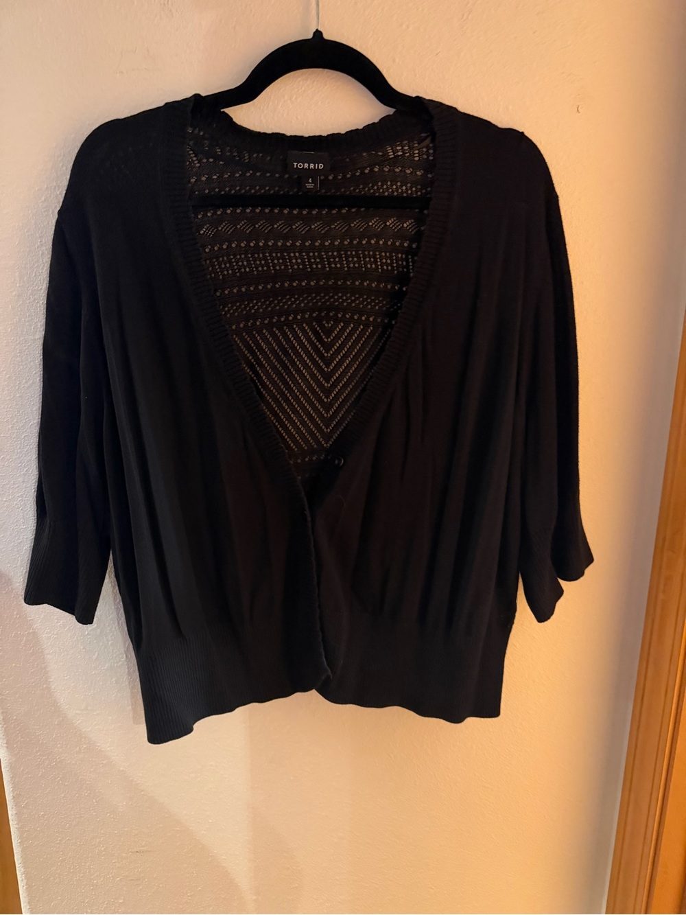 torrid Black Short Sleeve Button Up Crop Cardigan